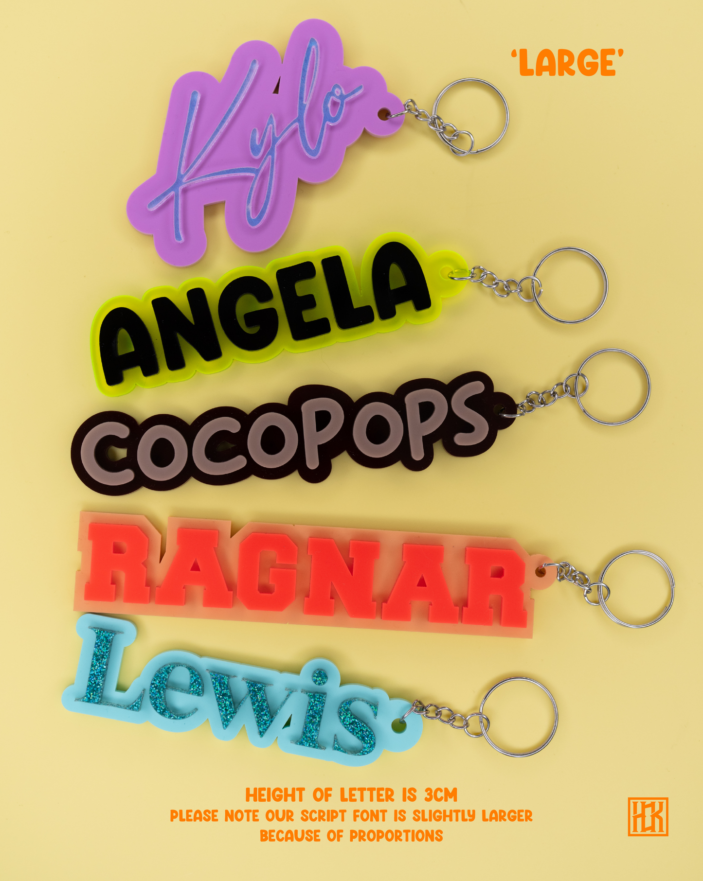 3D Custom Text Keychains