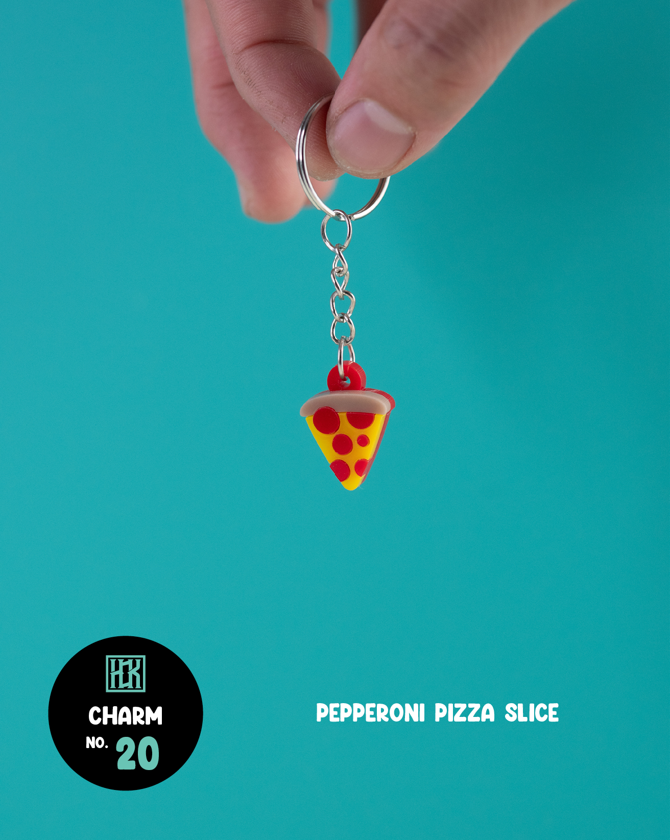 #020 Pepperoni Pizza Slice Charm