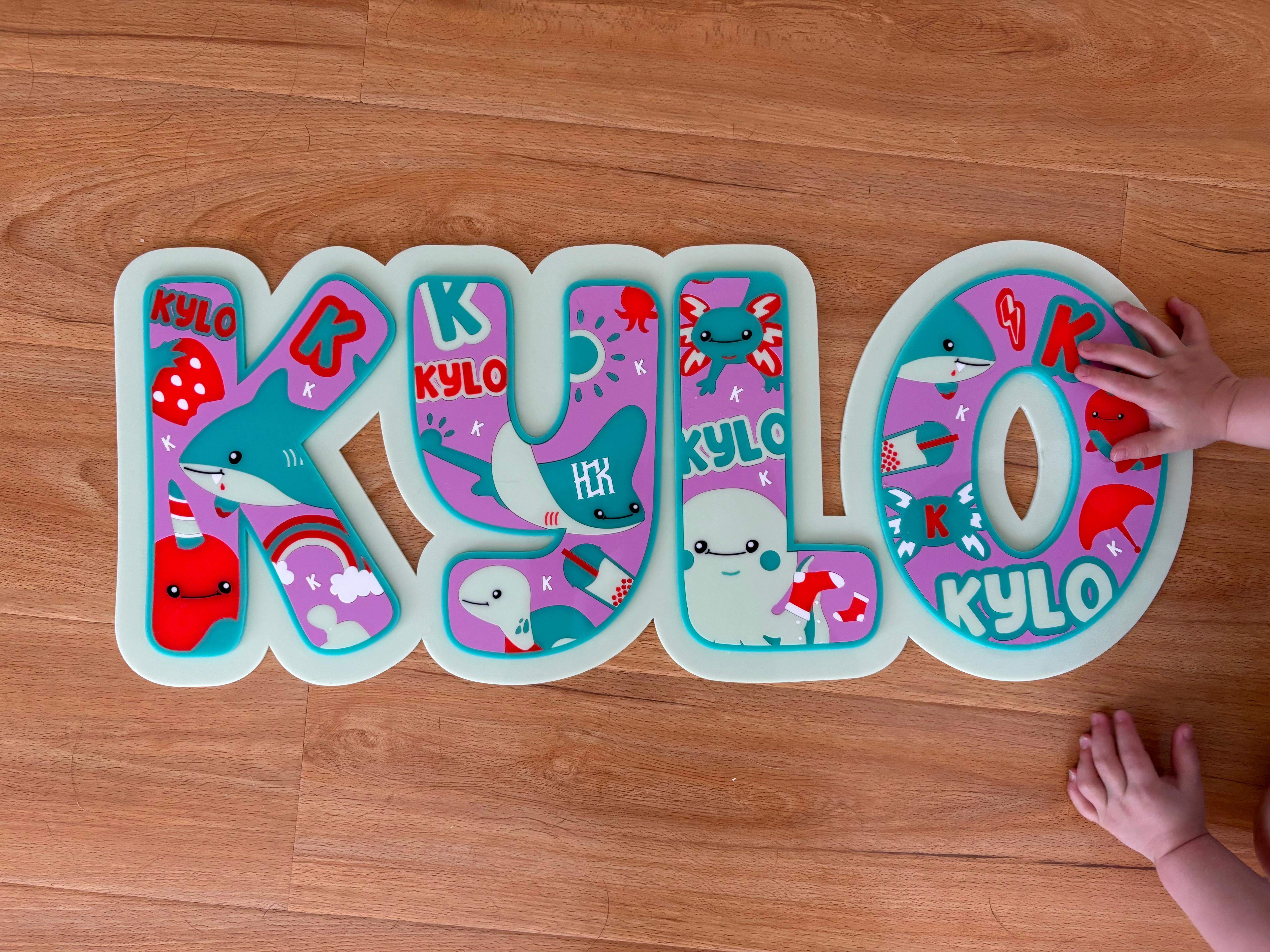 Layered Acrylic Name Sign for a Nursery