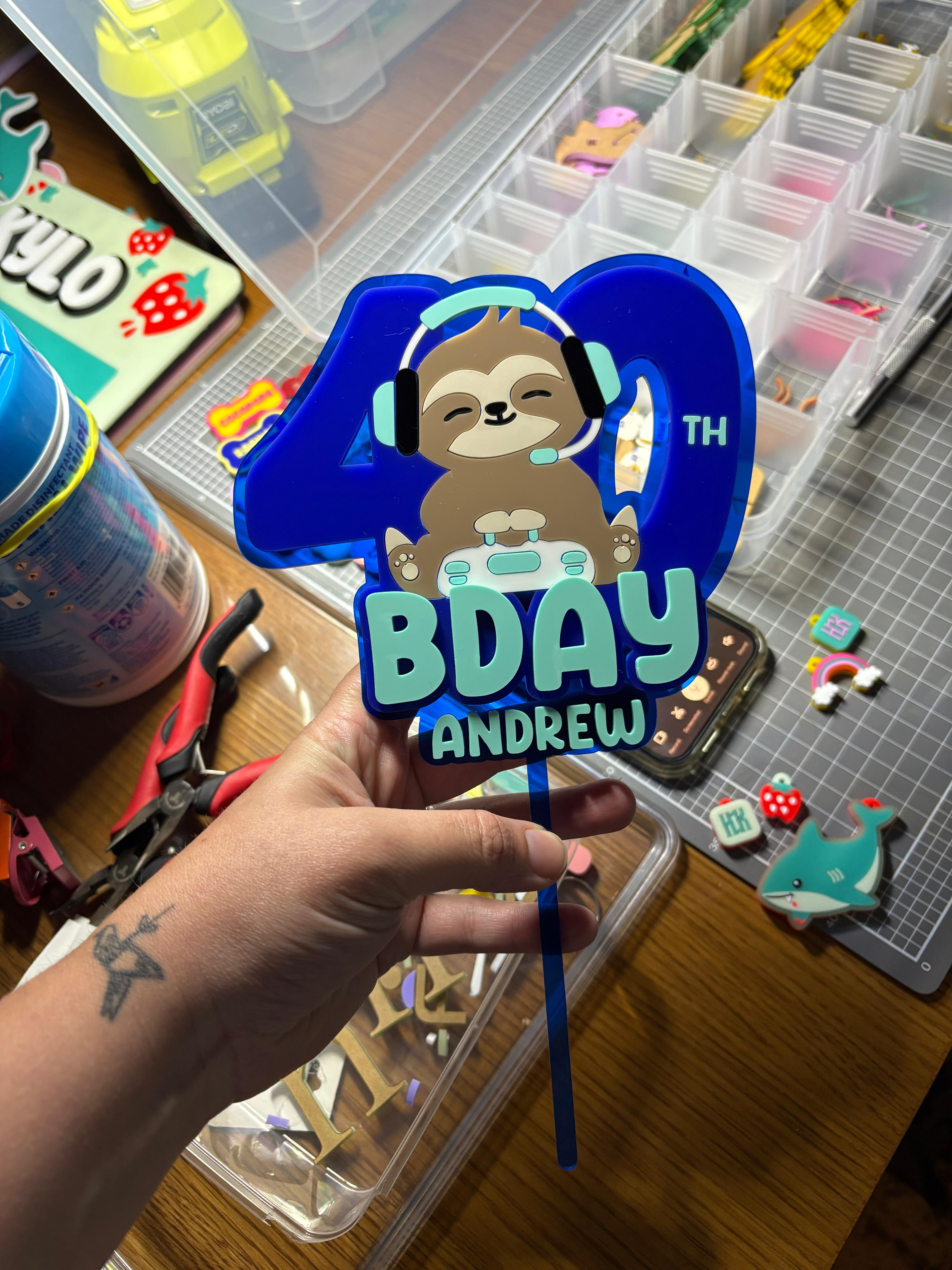 Custom Cake Topper - Andrew's 40th