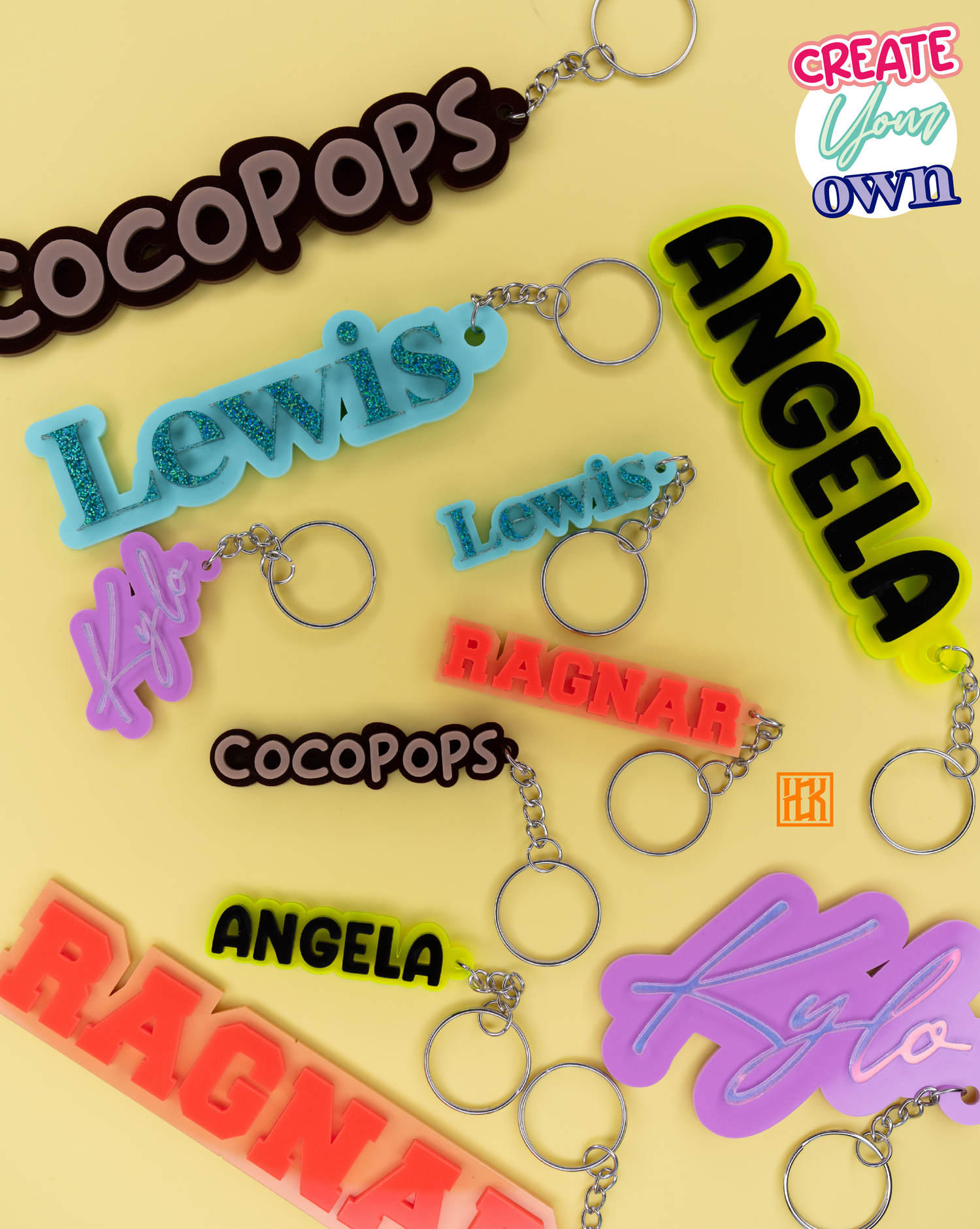 3D Custom Text Keychains