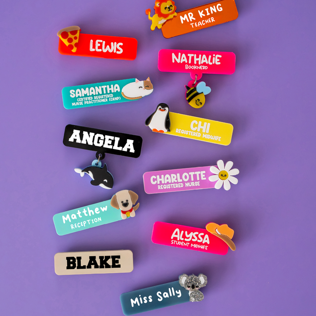 Name Badge with Charm