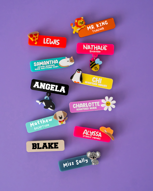 Name Badge with Charm