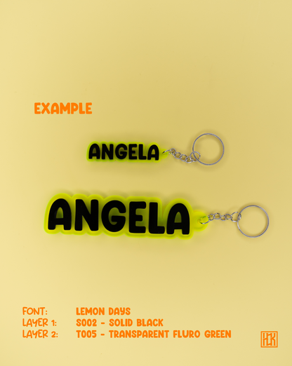 3D Custom Text Keychains