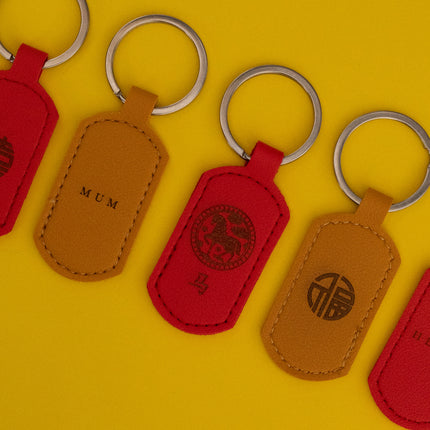 Lucky Leather Chinese Charm Keyring