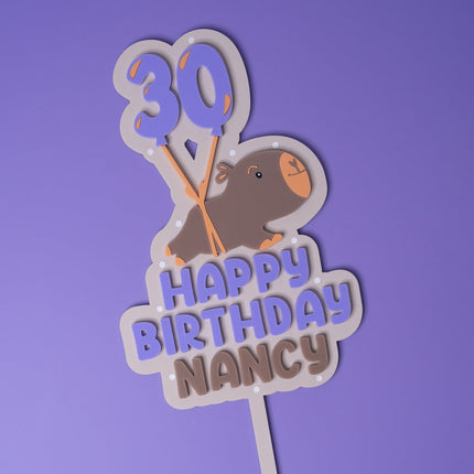 Capybara Birthday Cake Topper