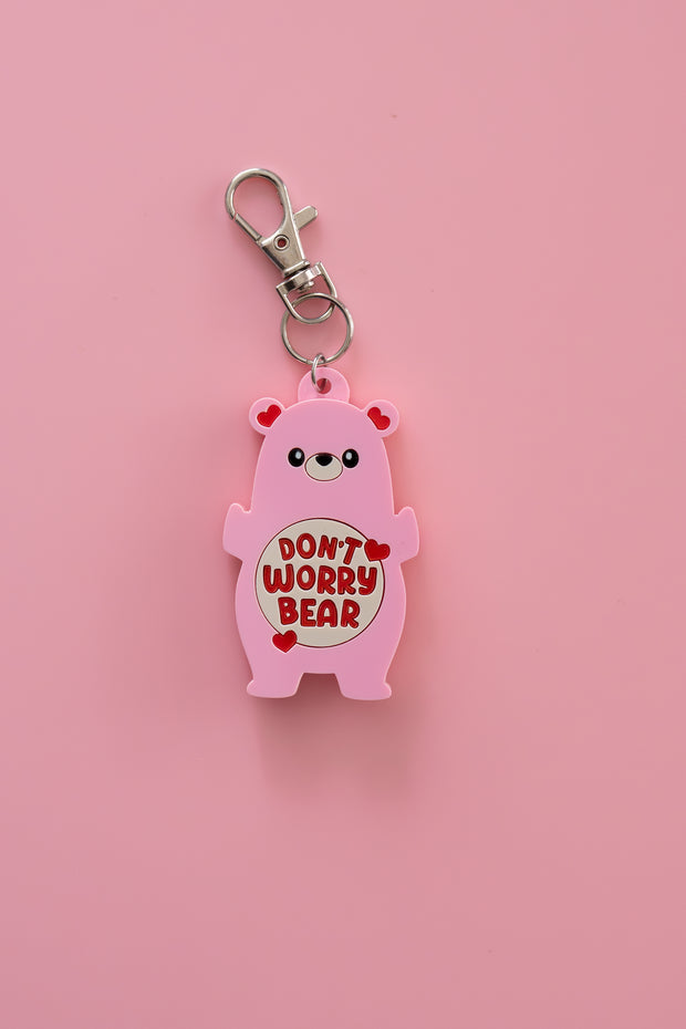 PINK HEART WOrry bear