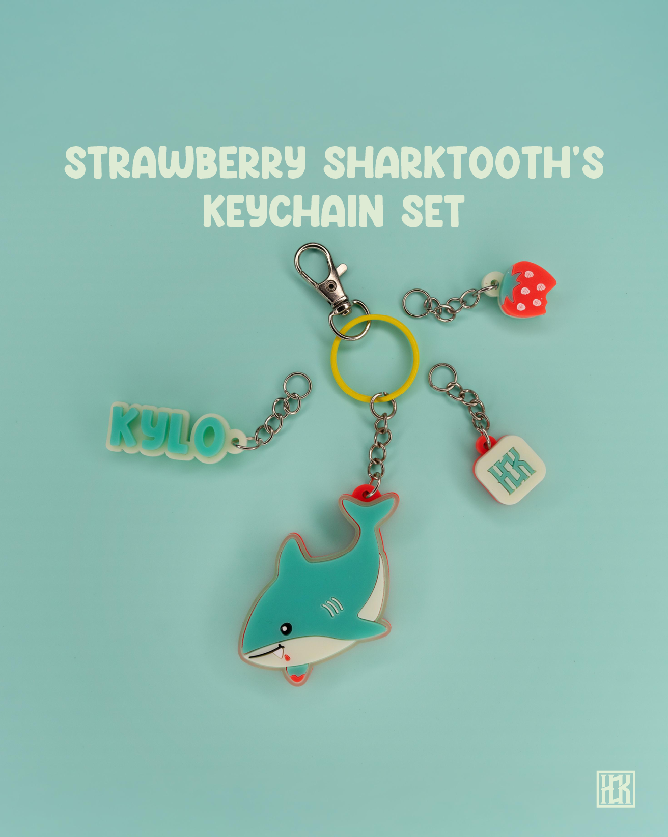 Strawberry Sharktooth's Keychain Set