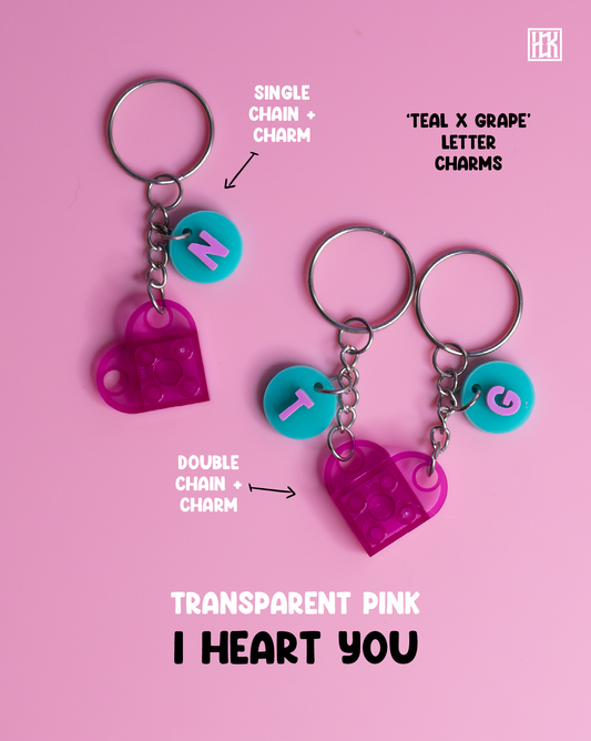 I HEART YOU - TRANSPARENT PINK